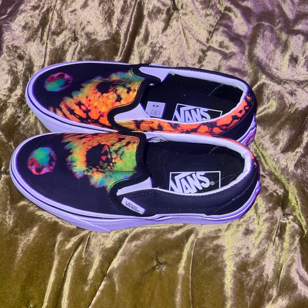 Tie dye yin and yang vans
